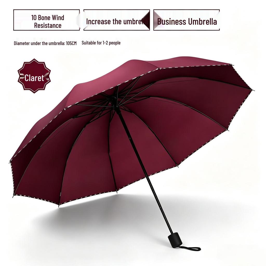 Extra-Large Folding Double Person Sunshade Umbrella with Black Glue Protection