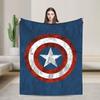 Captain America Flannel Blanket  Funny Throw Blanket for Bed Sofa Couch 150*125cm Plush Thin Quilt