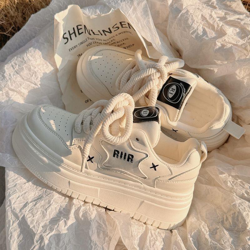 Original niche platform white shoes women's 2025 new spring platform canvas shoes casual board shoes sports shoes single shoes