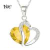 Heart Pendant Necklace Cubic Zirconia Inlaid Jewelry Gift Women Shape Fashion for Daily Life