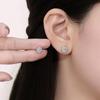 D Color Six-Prong Moissanite Sterling Silver Women's Earrings Plated with White Gold, One Carat