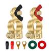 Battery Terminal Connectors 2pcs Solid Brass Connector Clamps For Battery Terminal Highly Conductive Automotive Replacement For