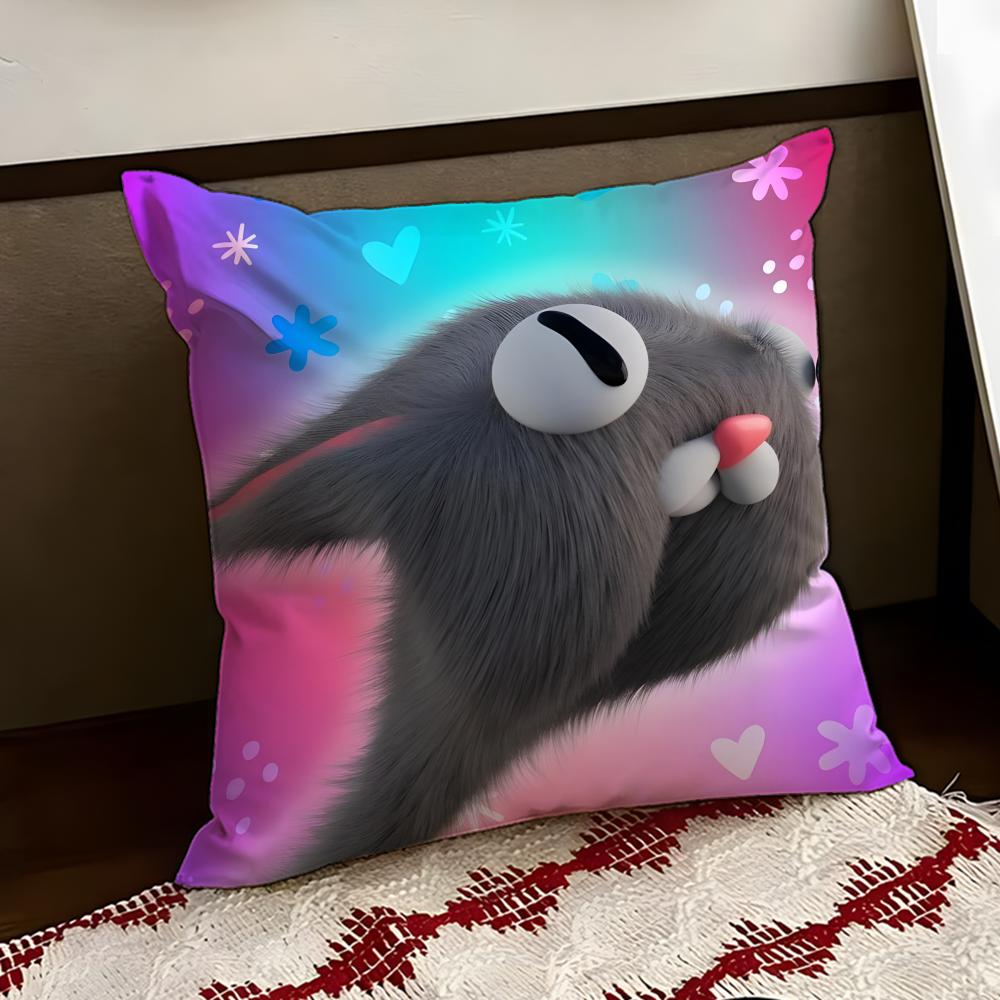 Anime Cute NNoodle and BBun Cushion Cover Reversible Soft Durable Pillow Cover Home Car MultiScene Use for Daily Comfort