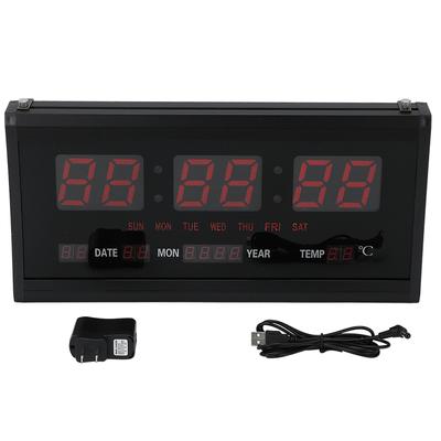 Fashion Wall Mount Digital Clock LED Electric Modern Day Date Calendar Living Room Bedroom Office