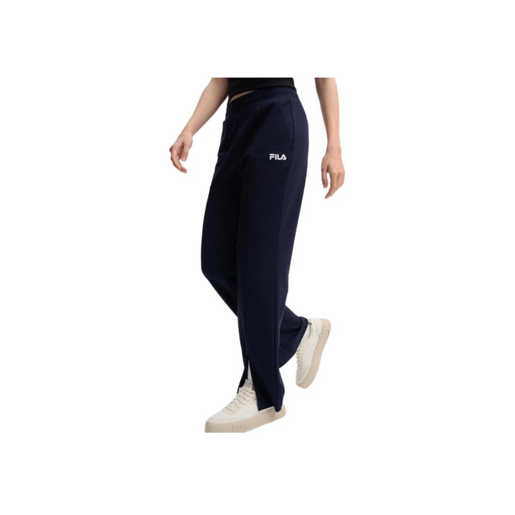FILA Solid Color Comfortable Flared High Waist Casual Pants Women bottoms Dark-Blue F11W439604F-DB