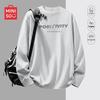 T-shirt da uomo a maniche lunghe con trama a nido d'ape pesante