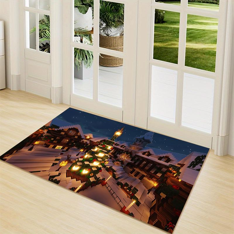 1Pc Elf Shelf Roblox Carpet Rug Soft Washable Antislip Home Living Room Sofa Mats Personalized Christmas Rug