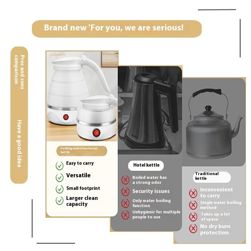Silicone Foldable Electric Kettle for Travel and Household, Automatic Function