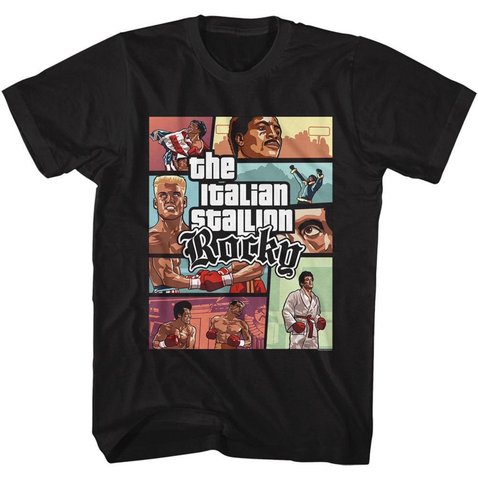 Rocky Scene Panels Black T-Shirt 2XL