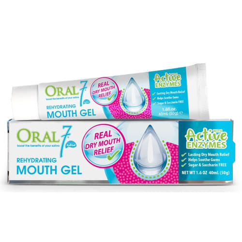 Oral7 Mouth Gel 50g - Formulated with 4 Natural Enzymes! Moisturizes for Up To 7 Hours! Prevents Dry Mouth and Bad Breath. Oral Care.