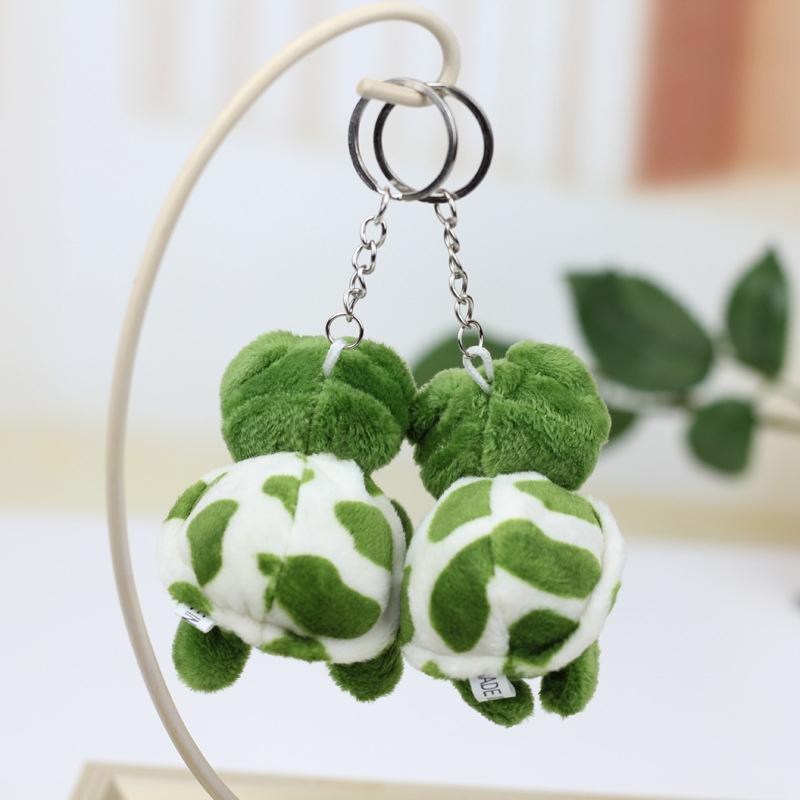 Cute Cartoon Mini Turtle Doll Keychain Pendant Girl Woman Bag Doll Plush Toy Key Ring Jewelry Small Gift Sea Animal Charm