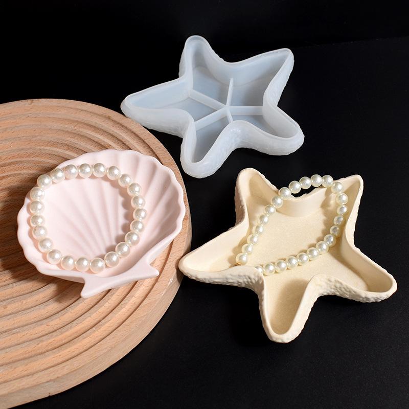 Seashell Starfish Shaped Silicone Mould Multipurpose Craft Mold for Candle Plaster Resin Ornament Making