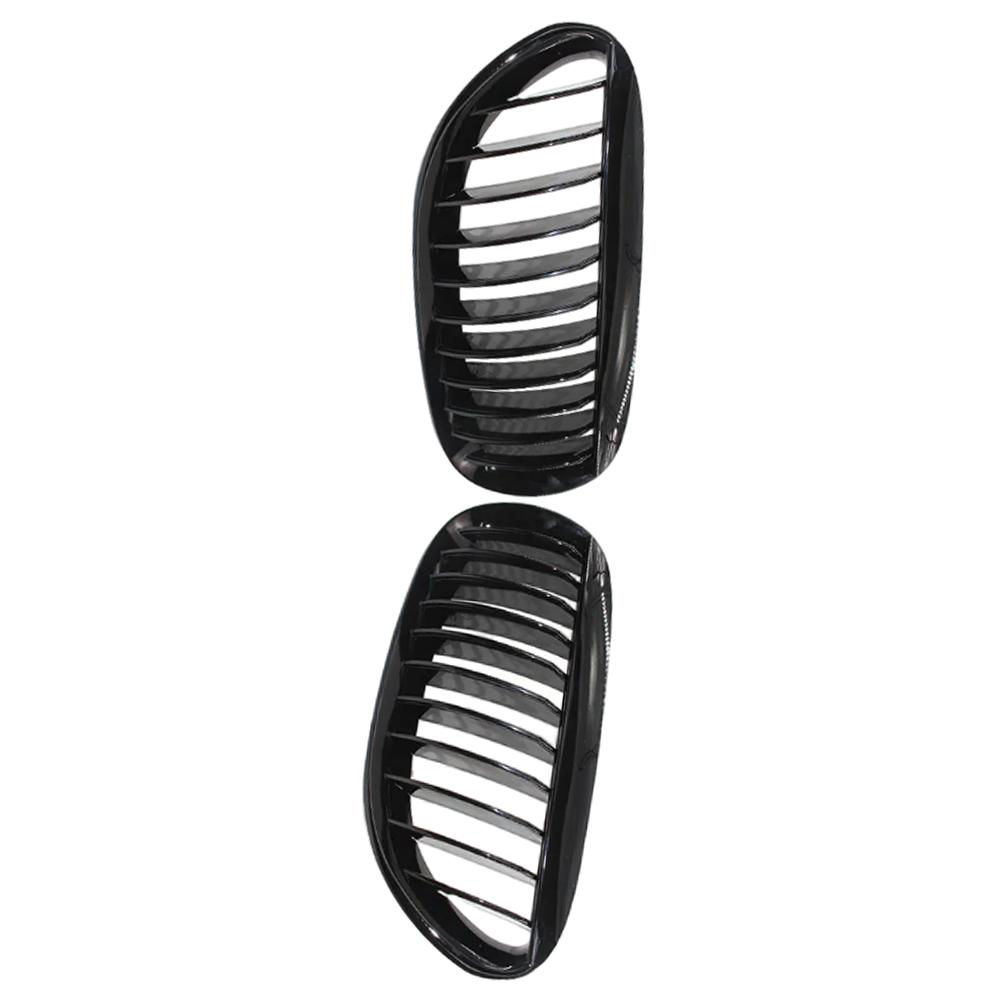 2 adet Ön Tampon Böbrek Izgara Izgara Parlak Siyah Yarış Izgaraları BMW E63 E64 650i M6 2004 2005-2010 için 51137008915 51137008916
