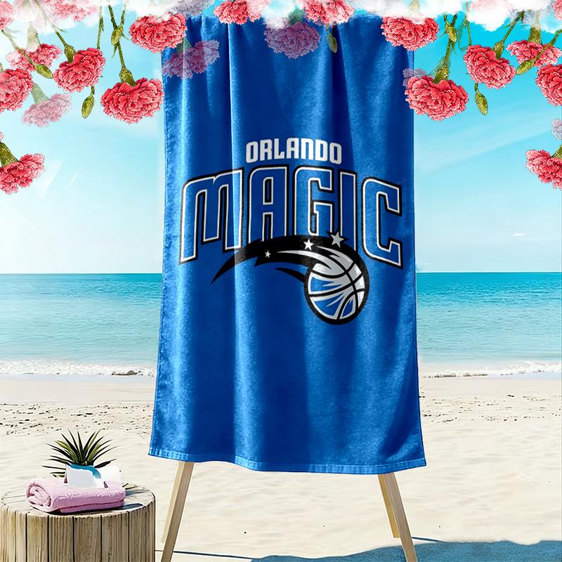 Orlando Magic Logo Print Beach Towel, Large Soft Quick Dry Towel for Beach Camping Swimming