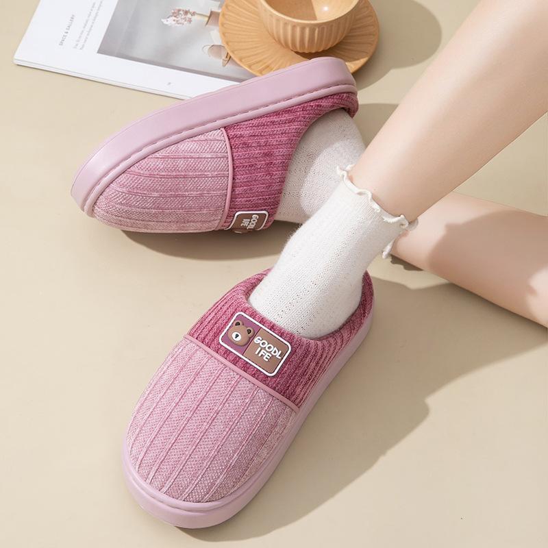 

Хлопковые тапочки женские осенне-зимние для дома, теплые для ног, V-образная толстая подошва, не воняют, быстро сохнут, горячая распродажа, теплые тапочки мужские female 40-41 is suitable for sizes 39-40