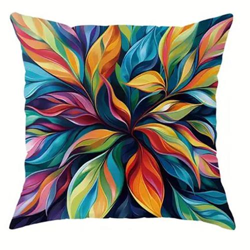 Colorful leaf decorative pillowcase, ultra-soft polyester material living room sofa backrest car pillowcase home decoration