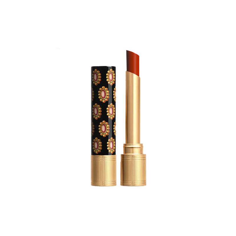 Gucci Gem Lips Colorful Glaze Lipstick Creamy Moisturizing Thin Tube Lipstick Colored Glass Lip Gloss Cosmetics #308 Rich terracotta without gift box