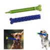 Silicone Dog Chew Toy Bone Interactive Teeth Cleaning Toy For Pet Durable And Noise-making Blue And Green