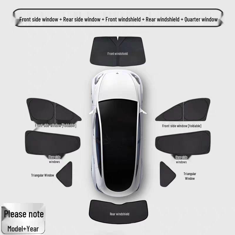 Model Y Renew 3 Car Camping Privacy Side Window Curtains - Sun Protection & Heat Insulation Sunshade