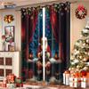 2pcs Merry Christmas   Santa Claus Print   Perforated Blackout Curtains   Multi Size Living Room Insulation   Holiday Decoration