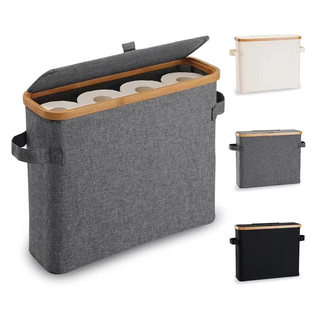 Panier de rangement pour mouchoirs en tissu de bambou pour salle de bain