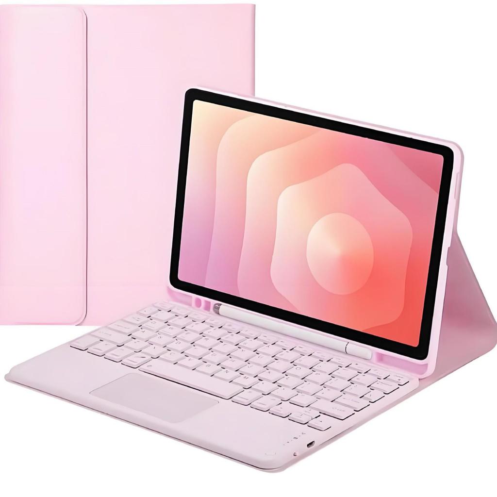 TransAudio 20 Pro Tablethülle: Bluetooth-Tastatur, Lederhülle, Magnetischer Stifthalter, Abnehmbare Maus.
