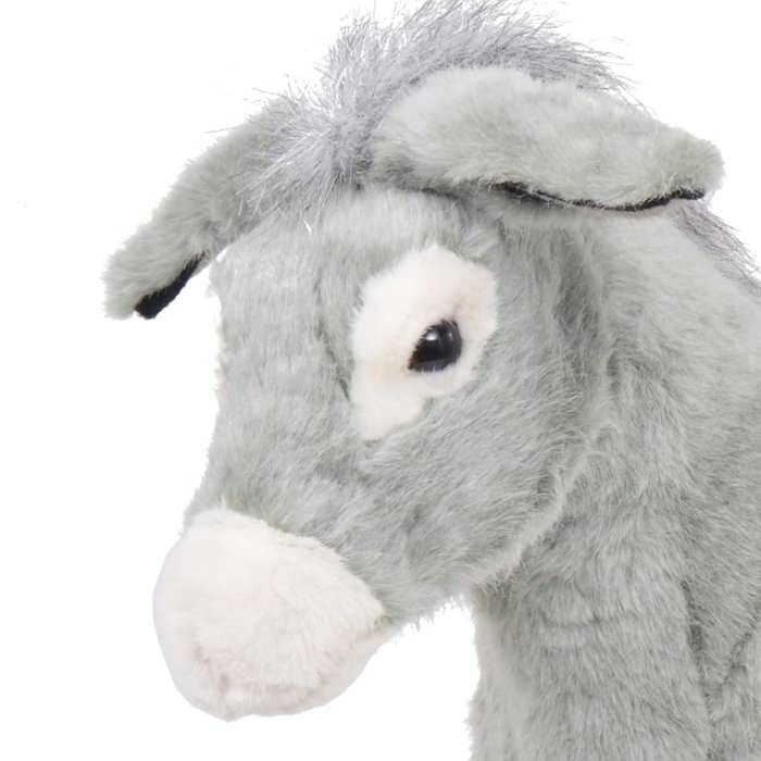 VidaXL Jouet en peluche Âne Gris XXL 91343