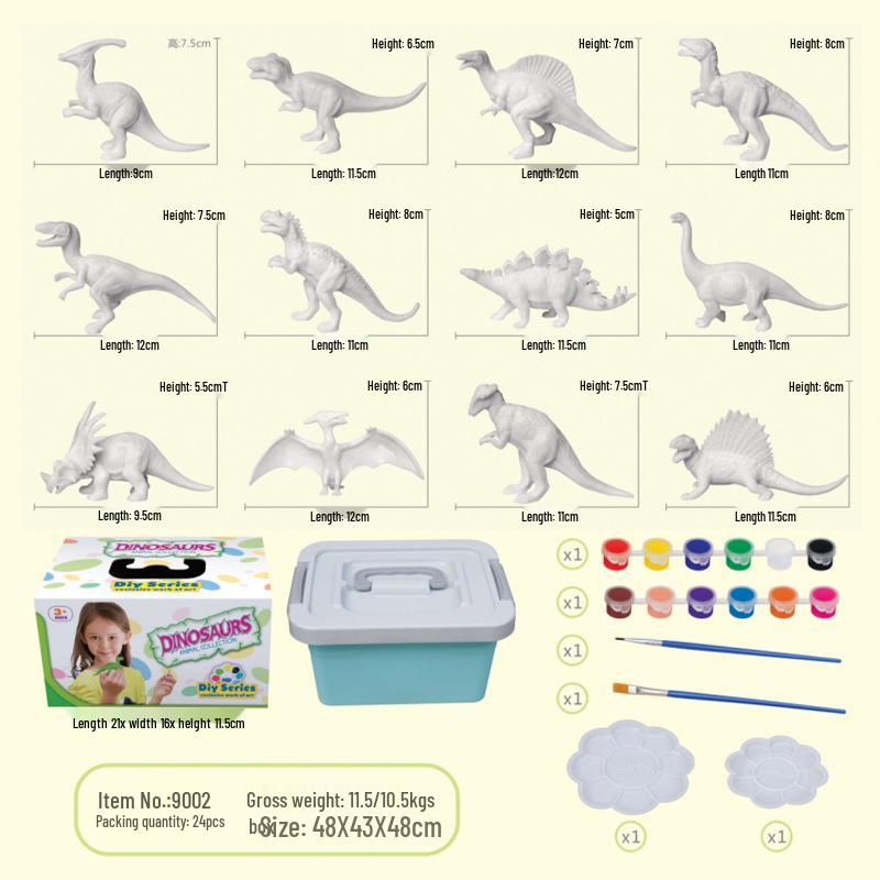 

Юрский динозавр Сделай сам Раскрашенная модель: Детская игрушка-граффити ручной работы