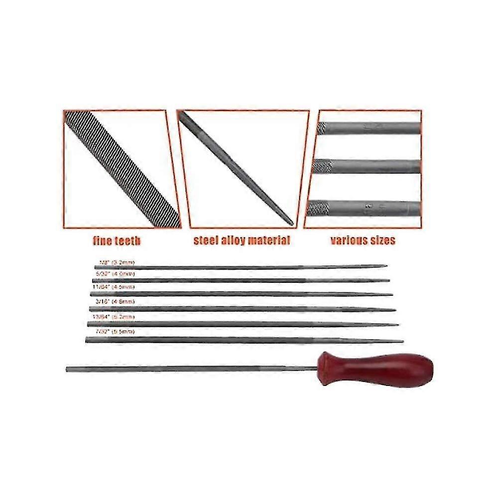 12 Pack Chainsaw File, Chainsaw Sharpener Kit,round Chainsaw File,depth Gauge,quick Check Gauge