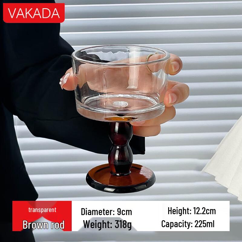 VAKADA French Vintage High-Foot Glass Dessert Cup