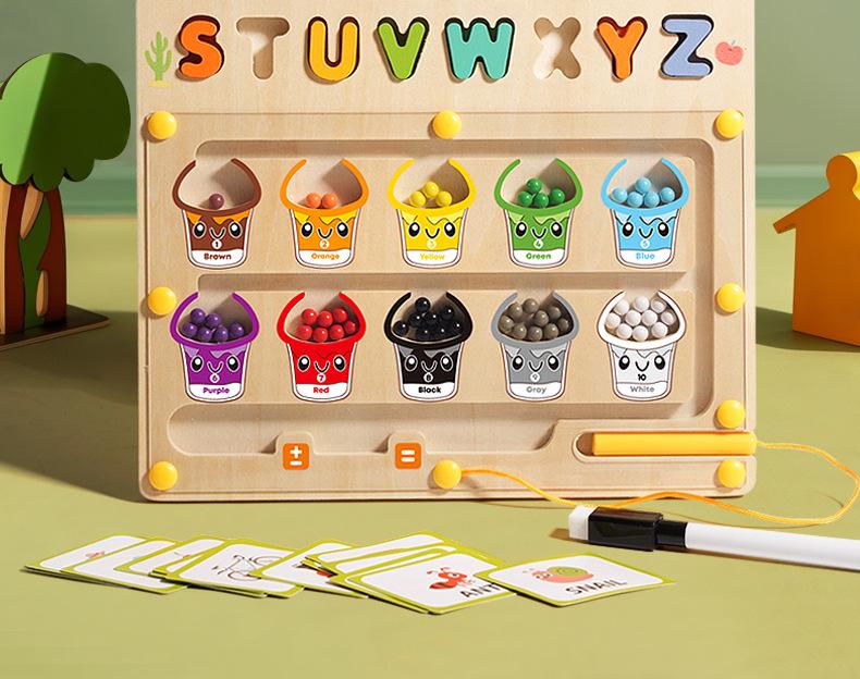 Children's Magnetic Wooden Marble Maze: Early Education & Logic Training Toy