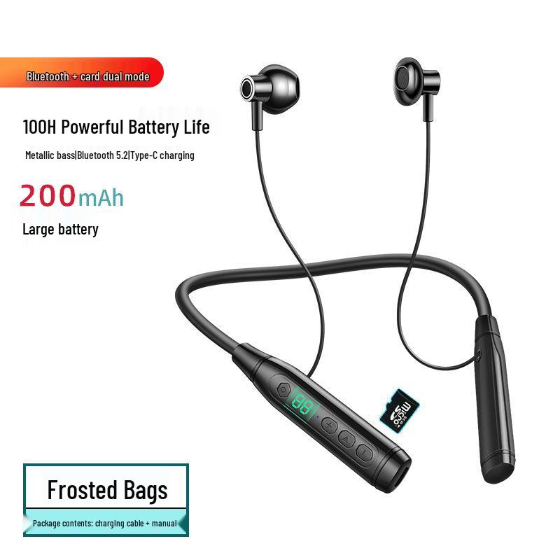Dopni Long-Lasting Bluetooth Neckband Headphones with Large Battery & Dual-Ear Power Display