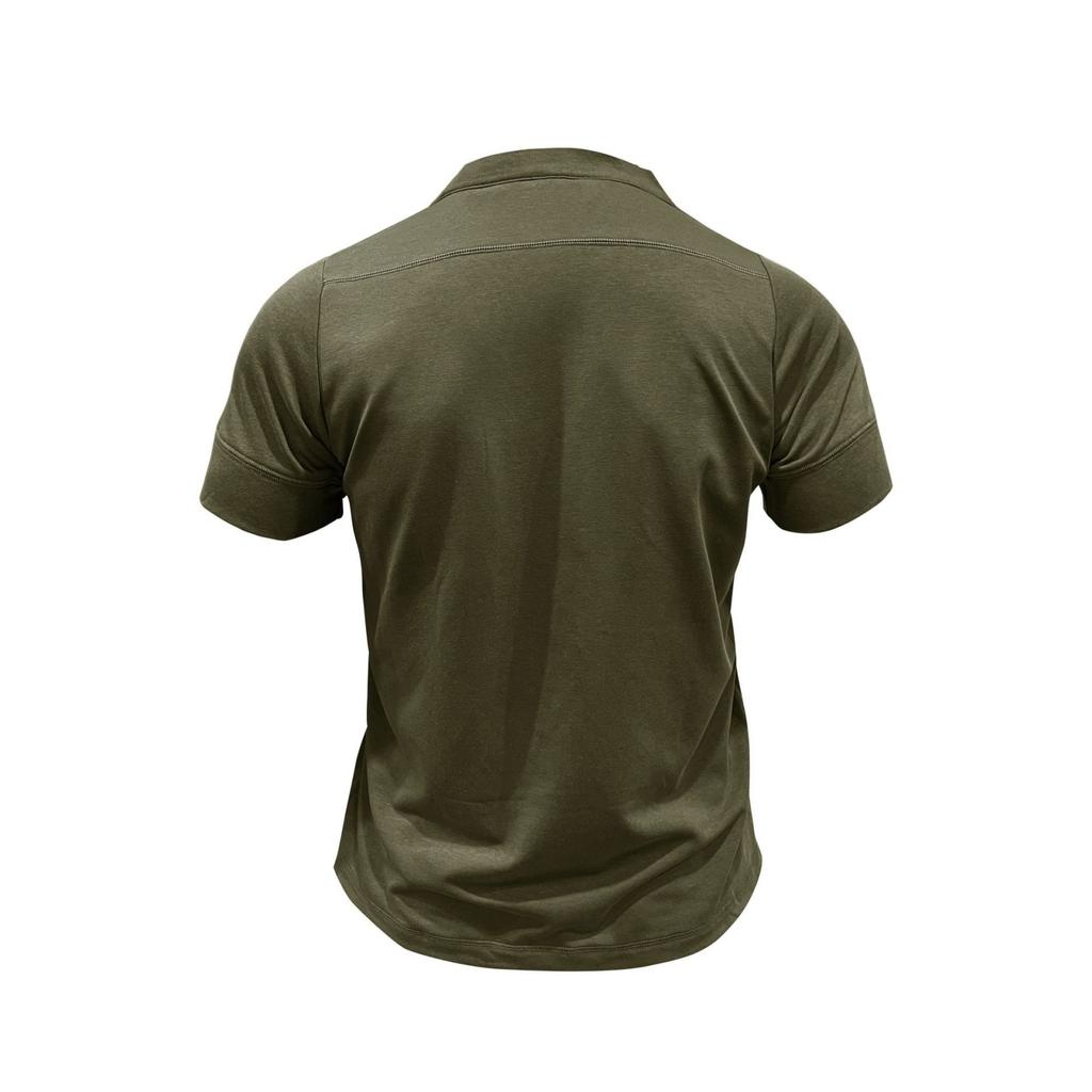 Men's Casual Solid Color Outdoor Sports Shirt Henley Short Sleeve Pocket T-Shirt Cotton Blend Round Neck Lightweight Comfortable