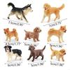 62KD Dog Figurines Playset 8PCS Realistic Detailed Plastic Puppy Figures Toy Dogs