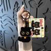 With Bell Collar Flocking Black Cat Keychain Cartoon Animals Cat Doll Bag Charm Festival