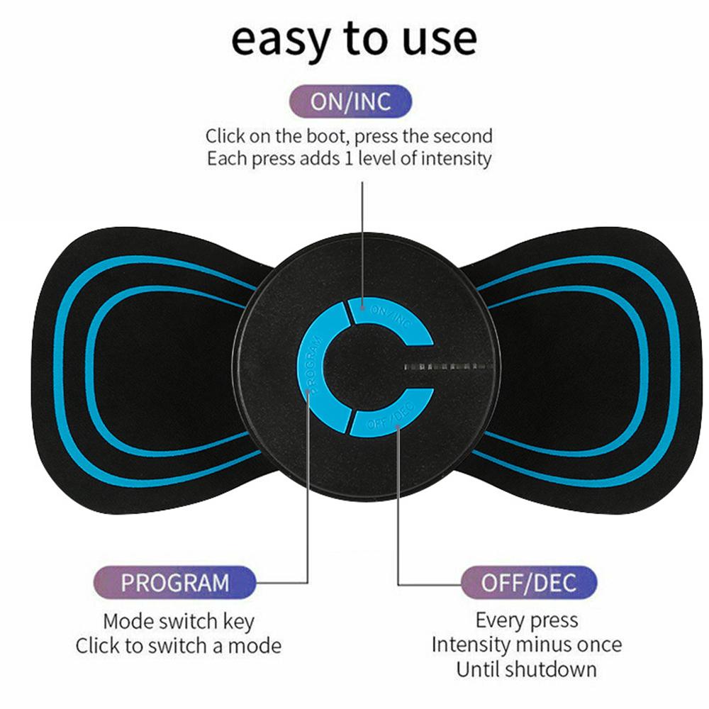 2 Pieces Portable Mini Electric Neck Back Massager Cervical Massage Patch Stimulator
