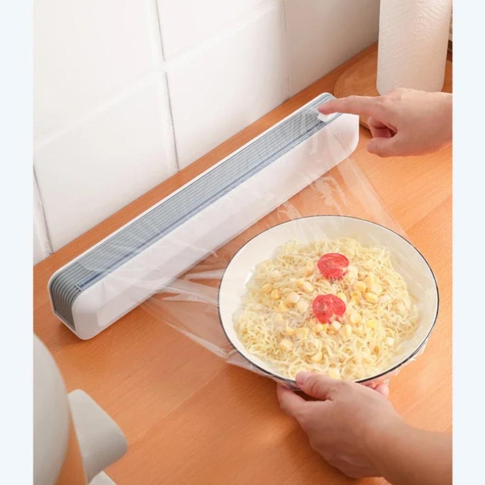 Practical Plastic Wrap Dispensers Suitable Fruits Vegetables Film Cutter Storage Box Handy Stretch Film Cutter Home Kitchen Tool