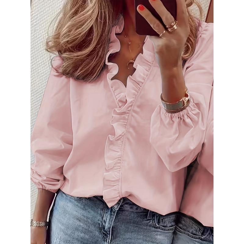 Women's clothing Spring, summer, autumn and winter ruffle shirt Women's shirt Loose foreign style Commuter