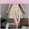 Spring Summer Floral Chiffon High Waist Skirt With Asymmetric Design For Ladies Fashion