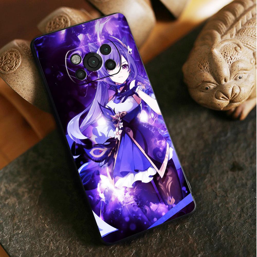 For Xiaomi Poco X4 F4 Gt M4 Pro 5g M3 9t 11t Mi 11 Lite 10t X3 Nfc F3 Note 10 Phone Case Anime Genshin Impact Capa Black