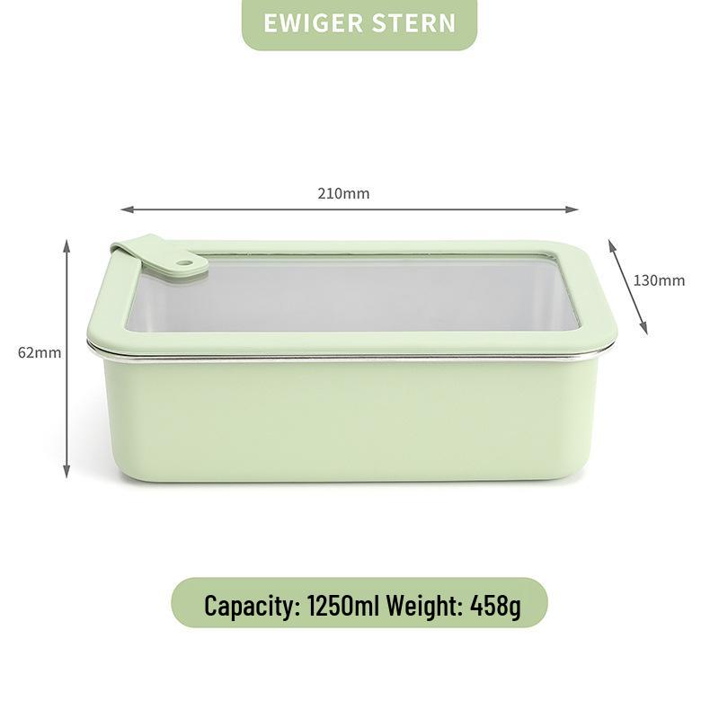 

304 Stainless Steel Airtight Rectangular Lunch Box - Microwave Safe Bento Container for Office