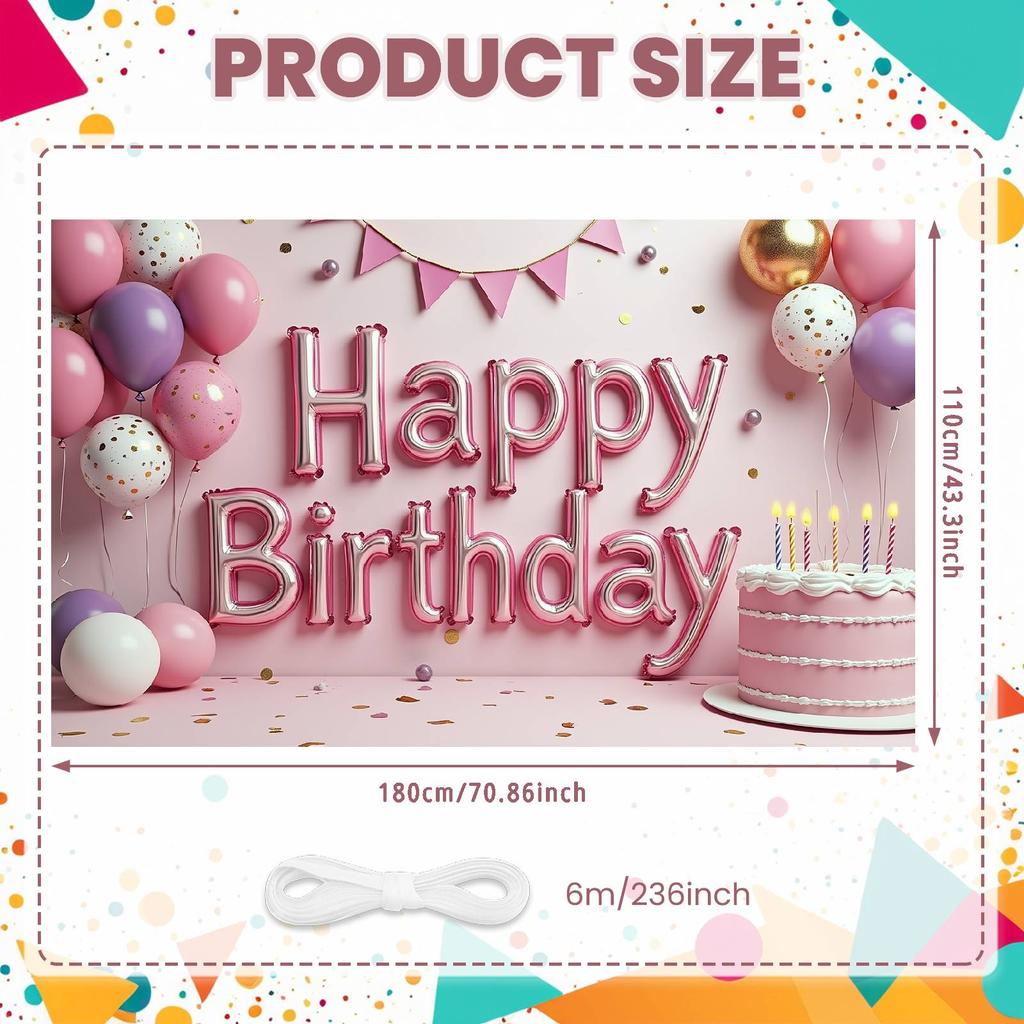 Happy Celebration Display Gold Gray Balloons Birthday Event Backdrop Birthday Party Backdrop Festive Party Decoration Banner