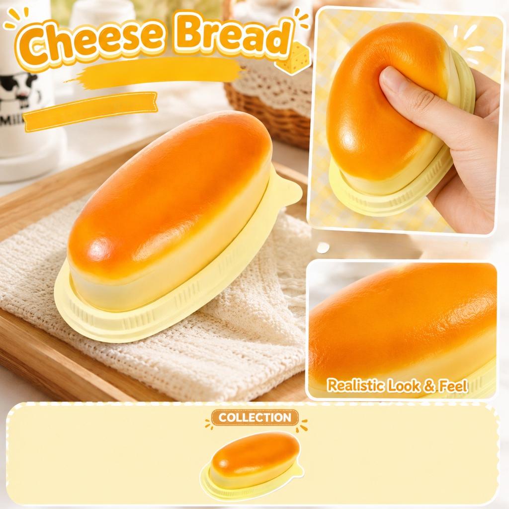 Squishy Bread Toy Slow Rising Soft Stress Relief Squeeze Toy Simulation Food Design for Sensory and Anxiety Relief