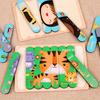 Tier Holzpuzzle 3D Doppelseitige Puzzles Für Kinder Geschichte Puzzle Montessori Lernspielzeug Für Kinder 2 3 4 5 Jahre