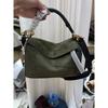[High Version] Luojia Autumn and Winter New Medieval Geometric Bag Cow Velvet Splicing Pillow Bag Boston Bag
