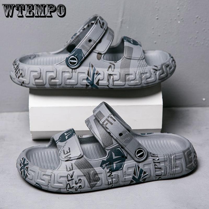 WTEMPO Pánské letní sandály Měkká podrážka Nazouváky Venkovní Dírkované Plážové boty Domácí pantofle Nositelné Protiskluzové Turistické boty