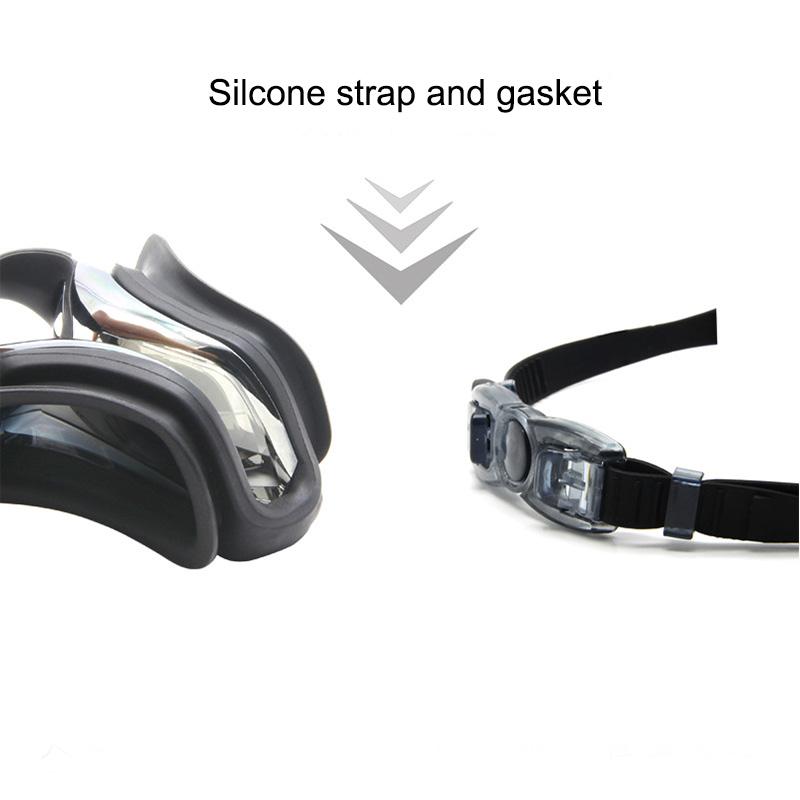 Professional Swimming Goggles Swimming Glasses with Earplugs Nose Clip Electroplate Waterproof Silicone
