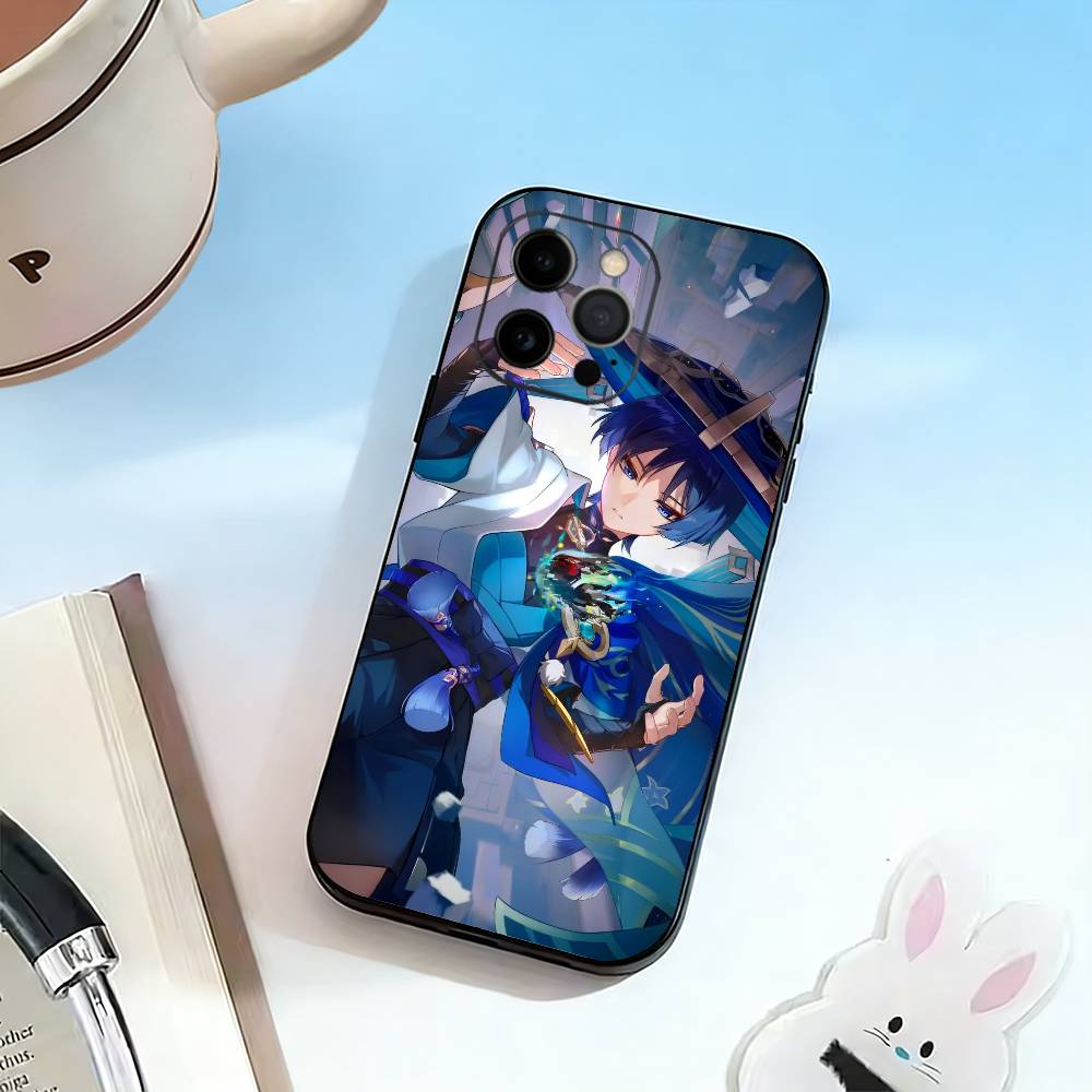 Game G-Genshin Wanderer Scaramouche  Phone Case For iPhone 17, 16,15,14,13,12,11 Plus,Pro Max, Others Soft Black Cover