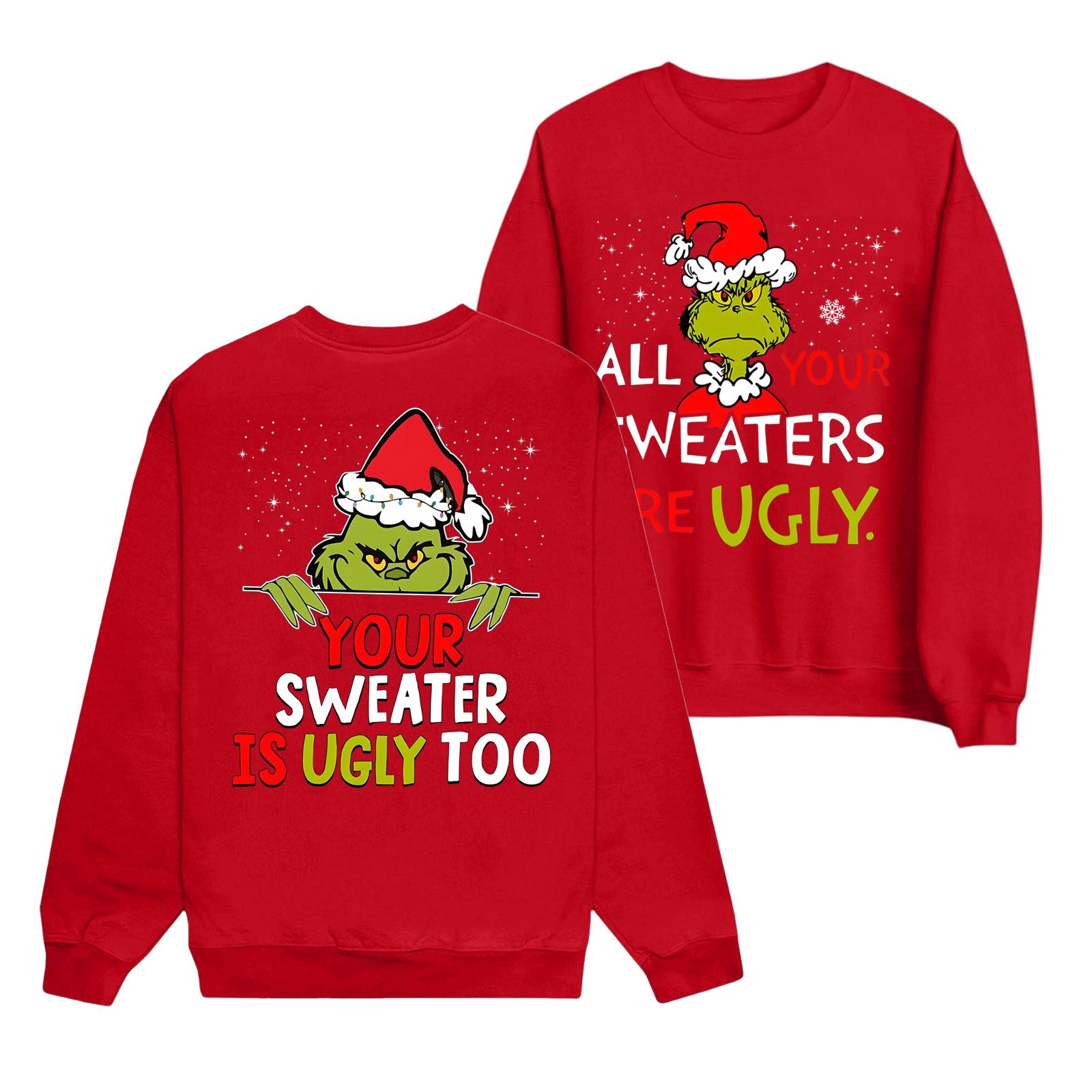 

Женская мода повседневный принт повседневный длинный рукав круглый вырез толстовка топ M красный