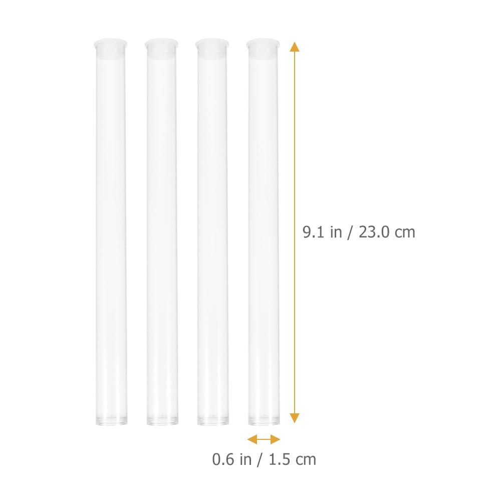 ULTECHNOVO Set of 8 Clear Acrylic Incense Tubes with Lids, Portable and Easy to Carry, 23cm x 1.5cm, Lightweight and Wear-Resistant